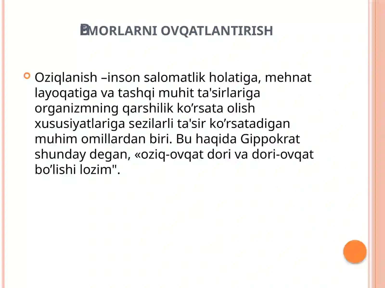 Bemorlarni ovqatlantirish 2