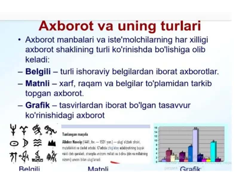 Axborot va uning turlari 2