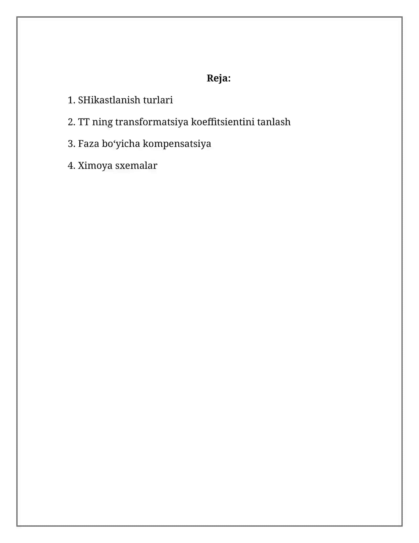 Transformatorlar differensial himoyalari va ularning xususiyatlari 2
