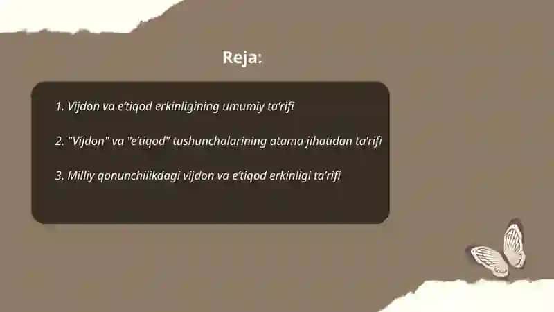 Vijdon va eʼtiqod erkinligining ta'rifi 2