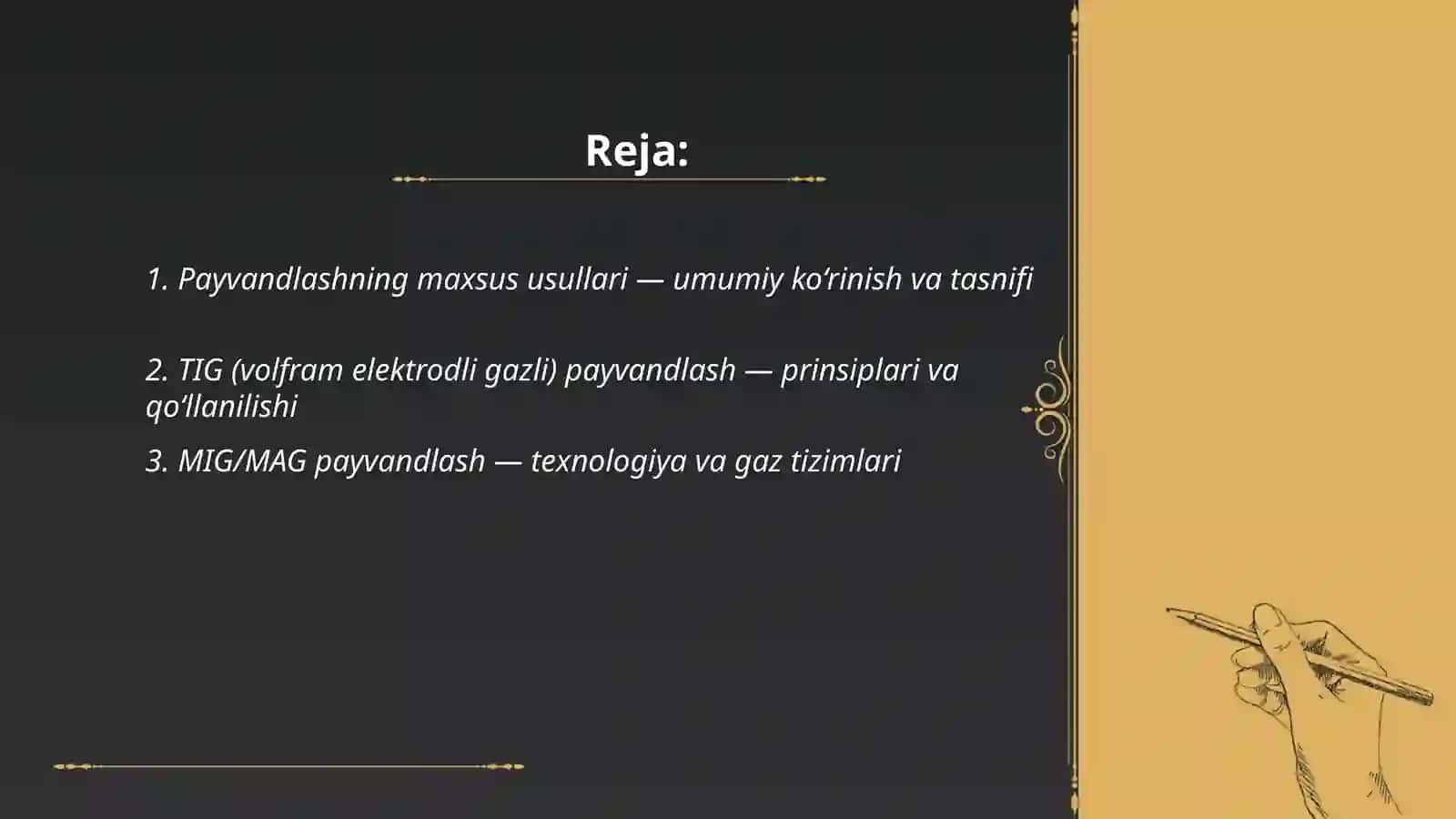 Payvandlashning maxsus usullari bilan tanishish 2