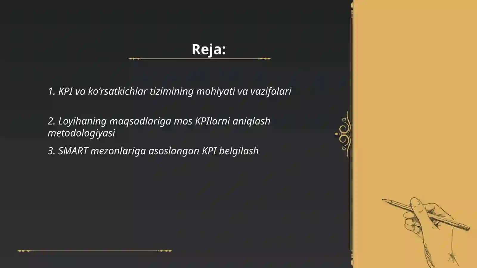 KPI va koʻrsatkichlar tizimi 2