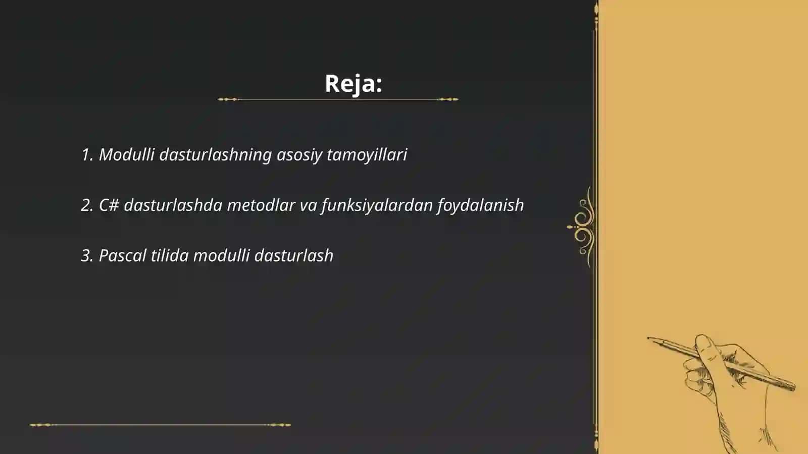 Modulli dasturlashning asosiy tamoyillari 2