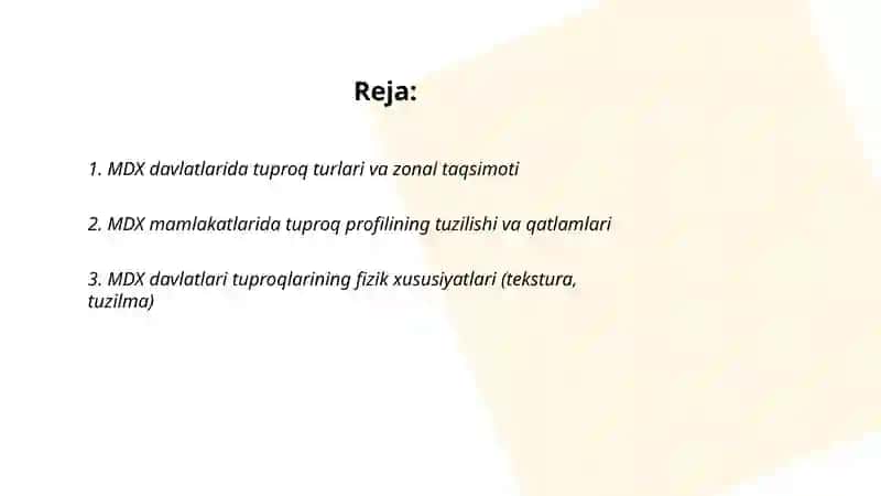 MDX davlatlarini tuproqlari 2