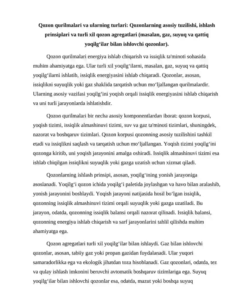 Qozon qurilmalari va ularning turlari 2