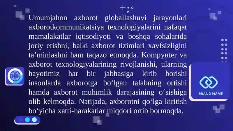 AXBOROT XAVFSIZLIGIVA UNI TA’MINLASH 2