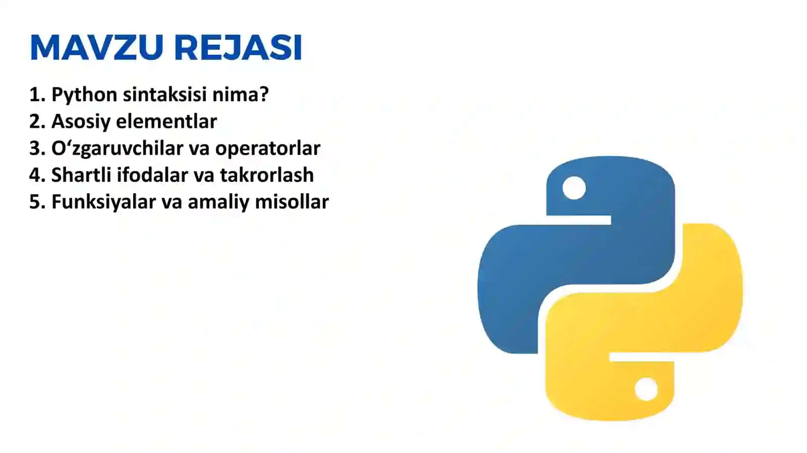 Python sintaksislari 2