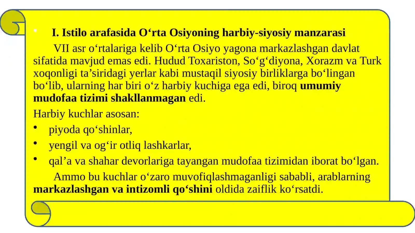 Arab xalifaligitiomonidan O‘rta Osiyoning bosib olinishi 2