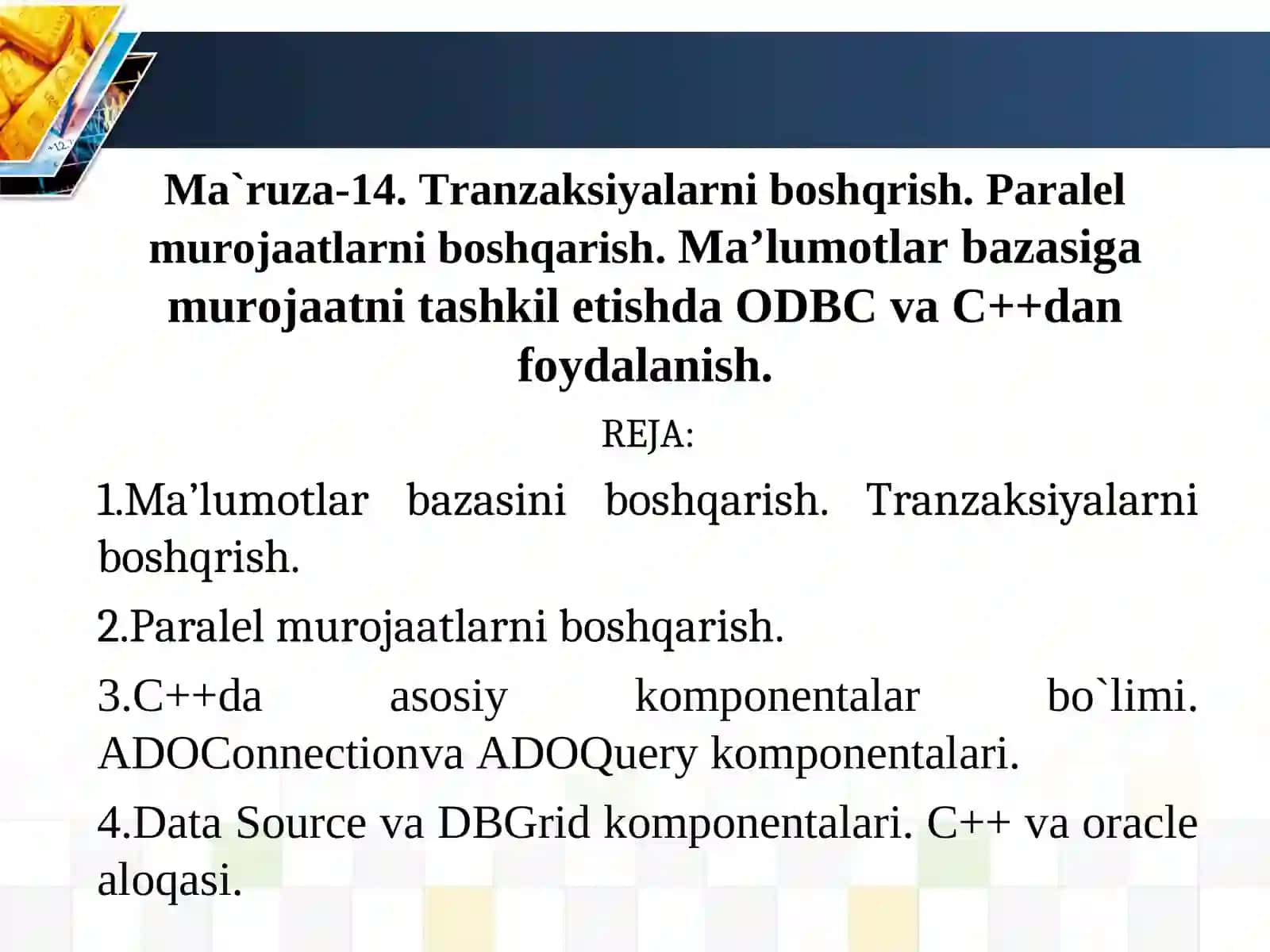 Ma’lumotlar bazasini boshqarish 2