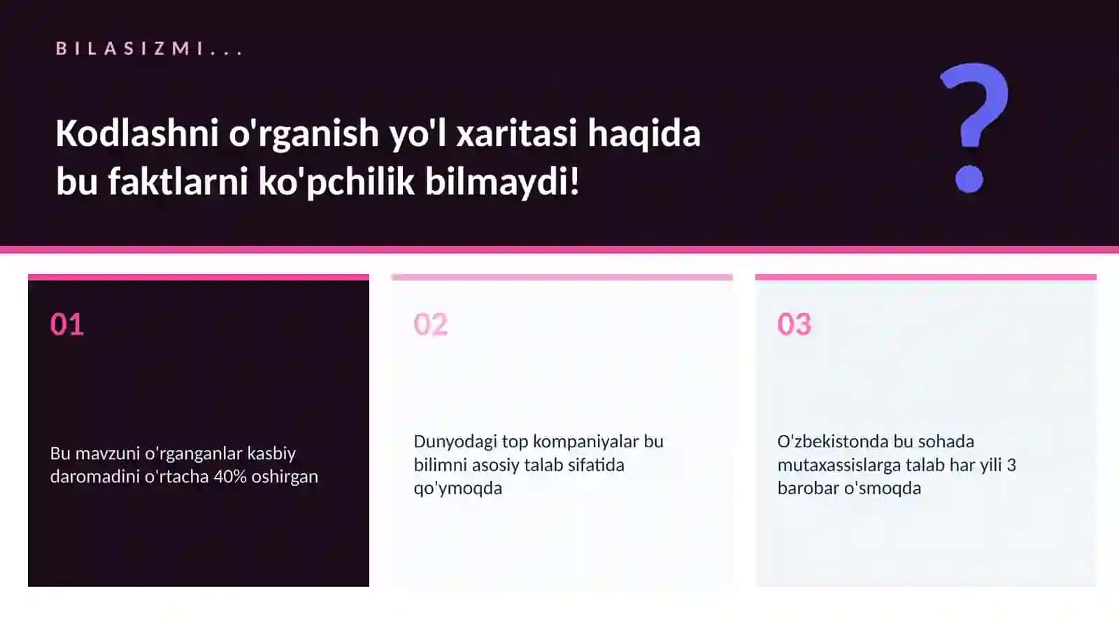 Kodlashni o'rganish yo'l xaritasi 2