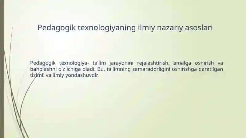Pedagogik texnologiya 2