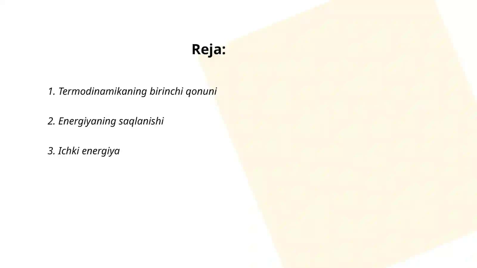 Termodinamika birinchi qonuni 2