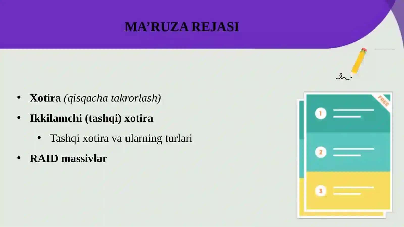 RAID massivlar 2