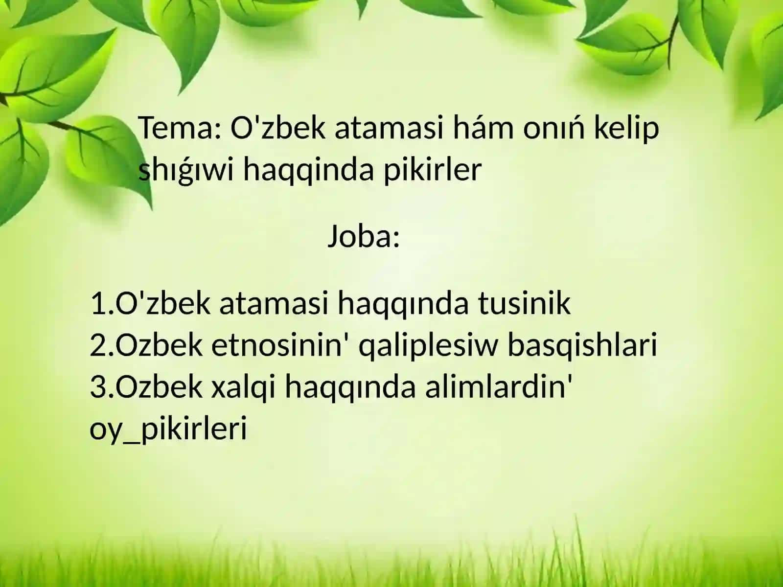 O'zbek atamasi haqqında pikirler 2