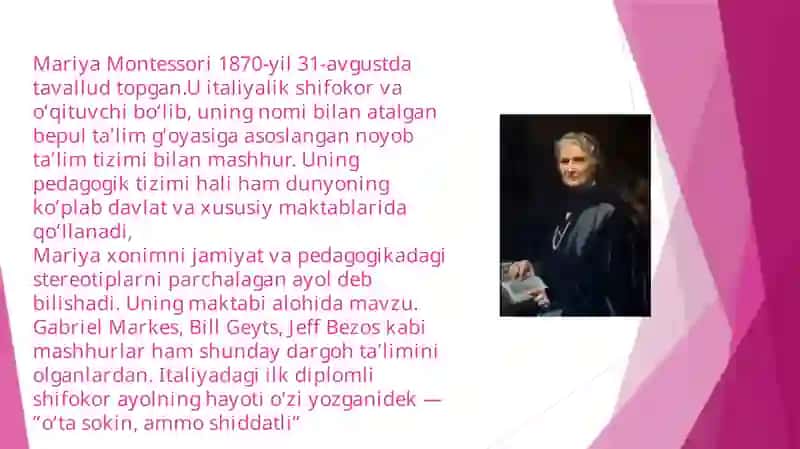 Mariya Montessori haqida prezintatsiya 2
