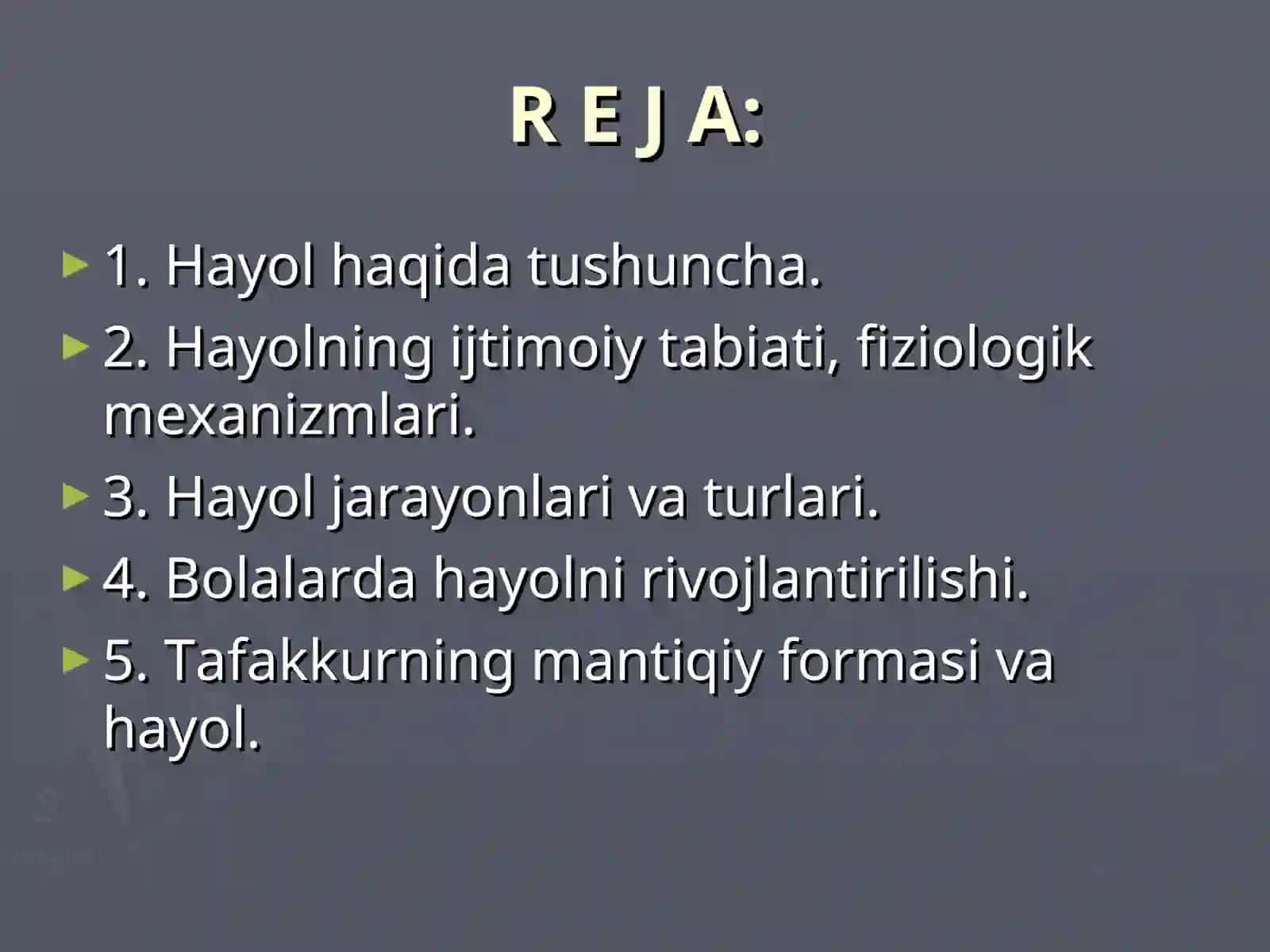 Xayol haqida tushuncha 2