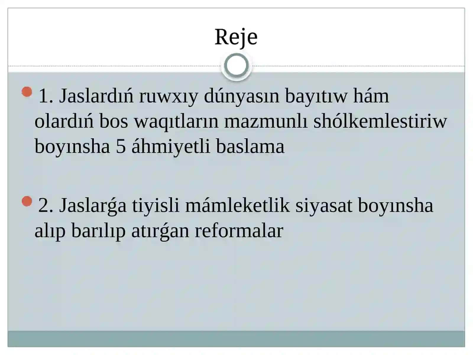 Milliy tikleniwden - milliy rawajlanıwǵa qaray 2