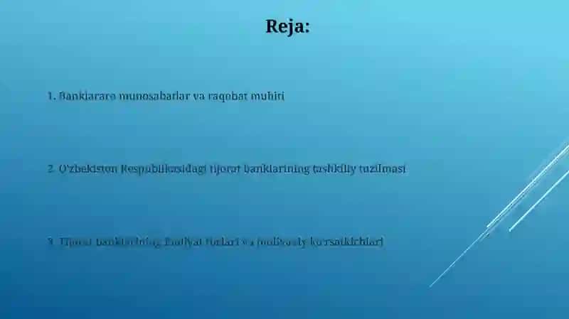 Banklararo munosabatlar va raqobat muhiti 2