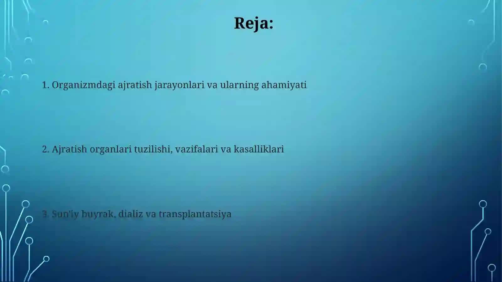 Organizmdagi ajratish jarayonlari 2
