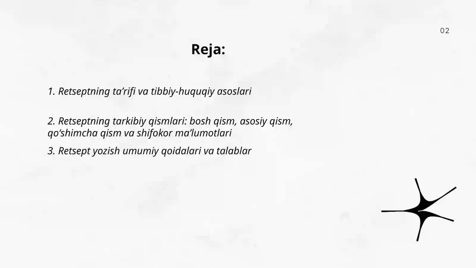Retsept va uning tuzilishi 2
