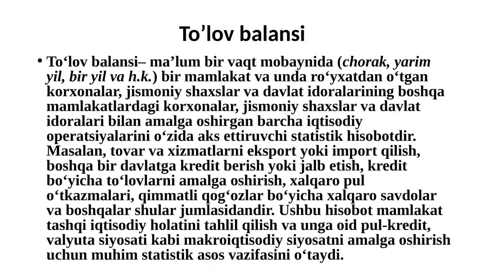 To‘lov balansi 2