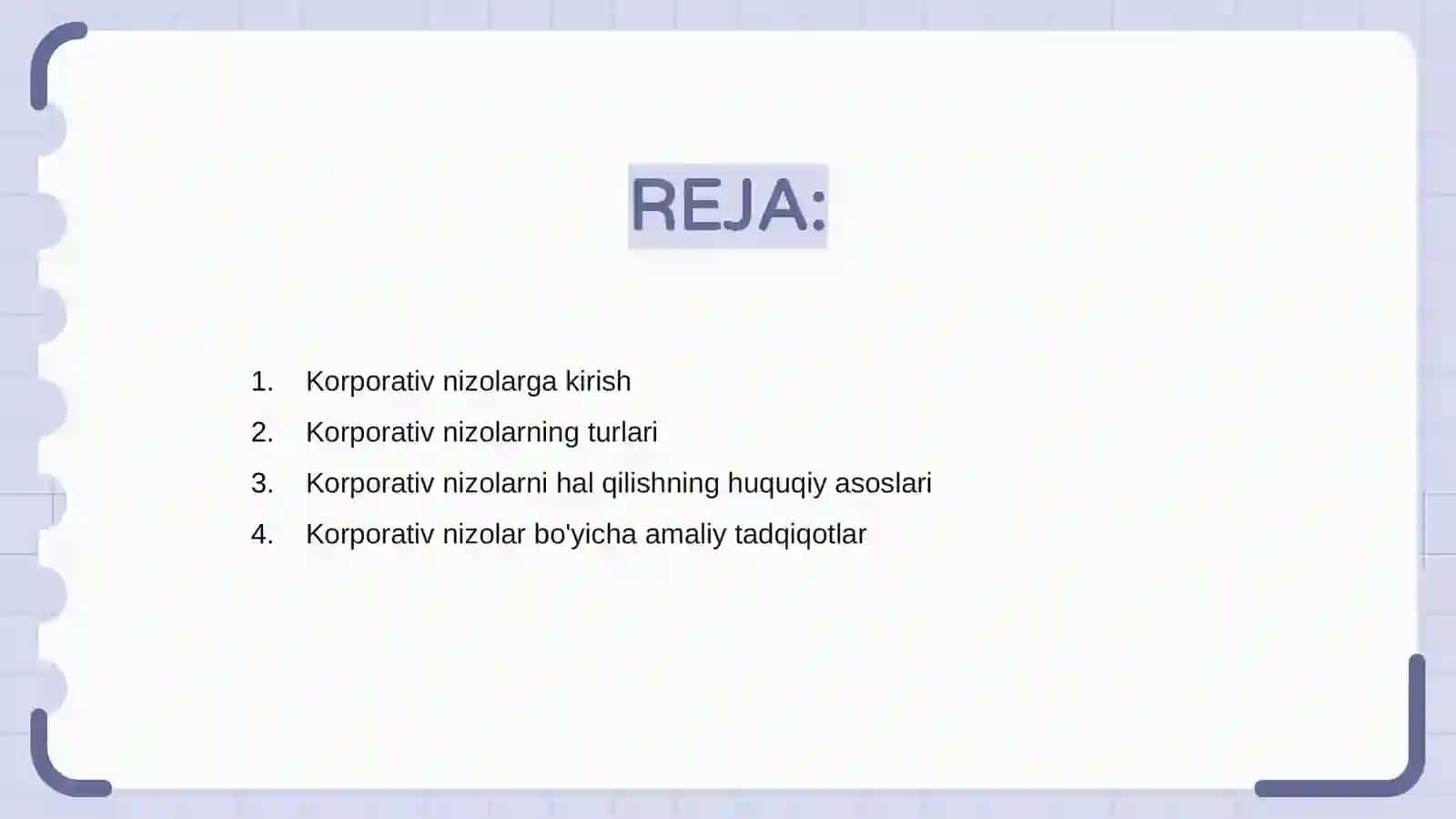 Korporativ nizolar boʻyicha ish yuritish 2