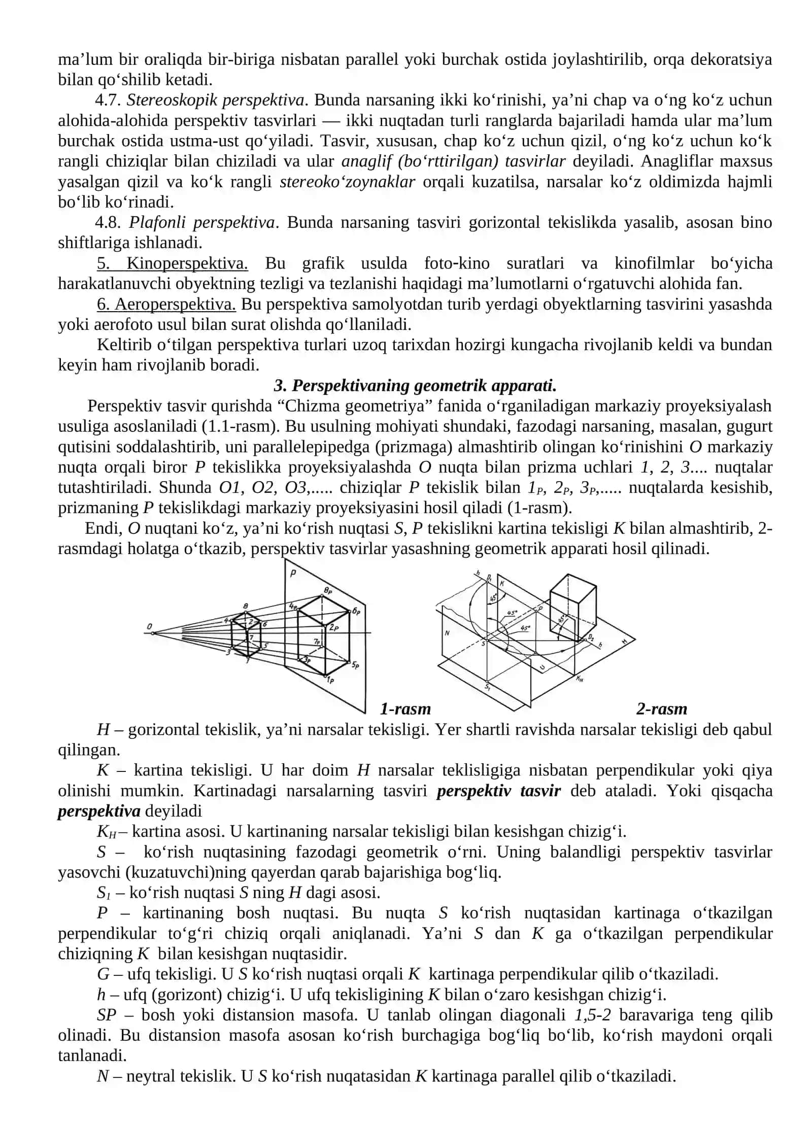 Perspektiva fanining tushunchalar 2