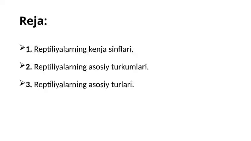 Reptiliyalarning sistematikasi 2