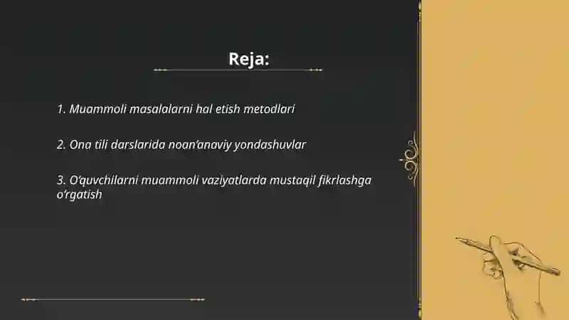 Muammoli masalalarni hal etish metodlari 2