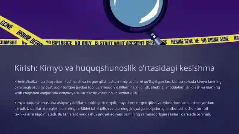 Kriminalistikada kimyoning o'rni 2