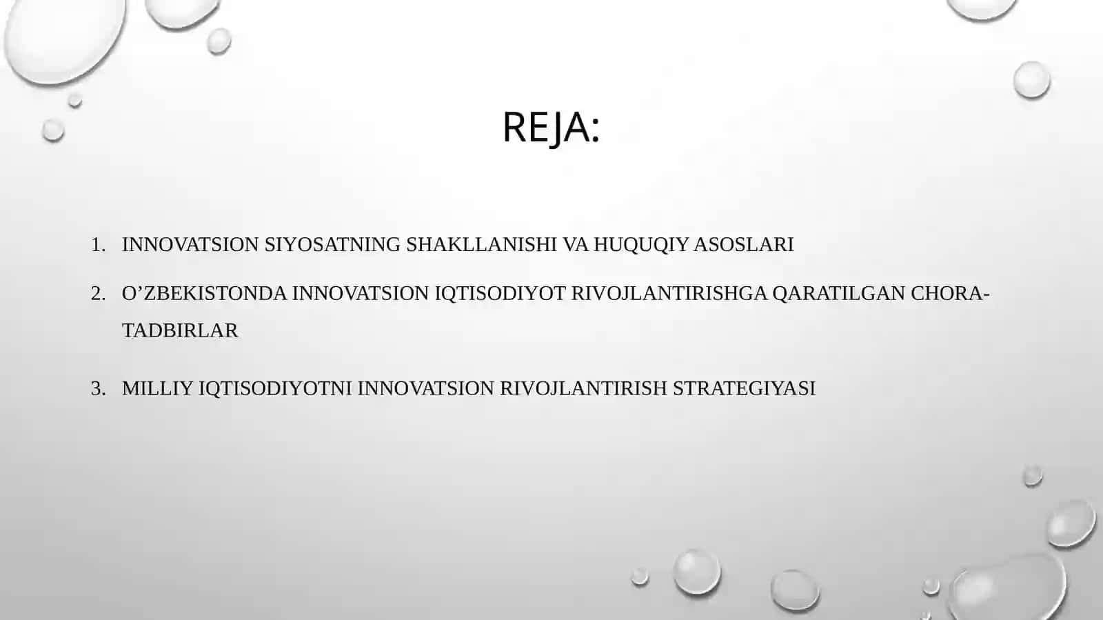 O‘zbekistonning innovatsion siyosatining iqtisodiy asoslari 2