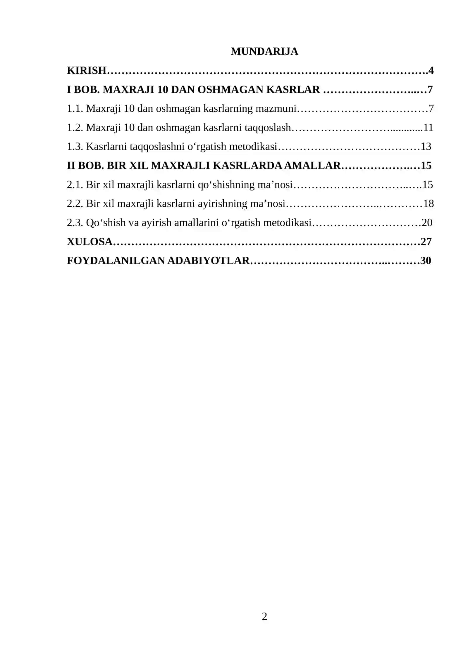 Birinchi Sinf matematika darsligida ijodiy ishlash, darslik tahlini amalga oshirish mavzusida tayyor kurs ishi 2