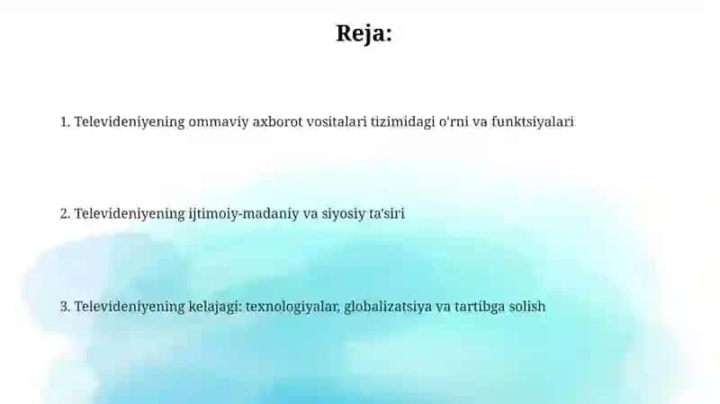 Televideniyening ommaviy axborot vositalari tizimi 2