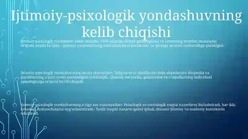 Ijtimoiy-psixologik yondashuv 2