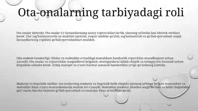 Oilada Tarbiya Asoslari 2