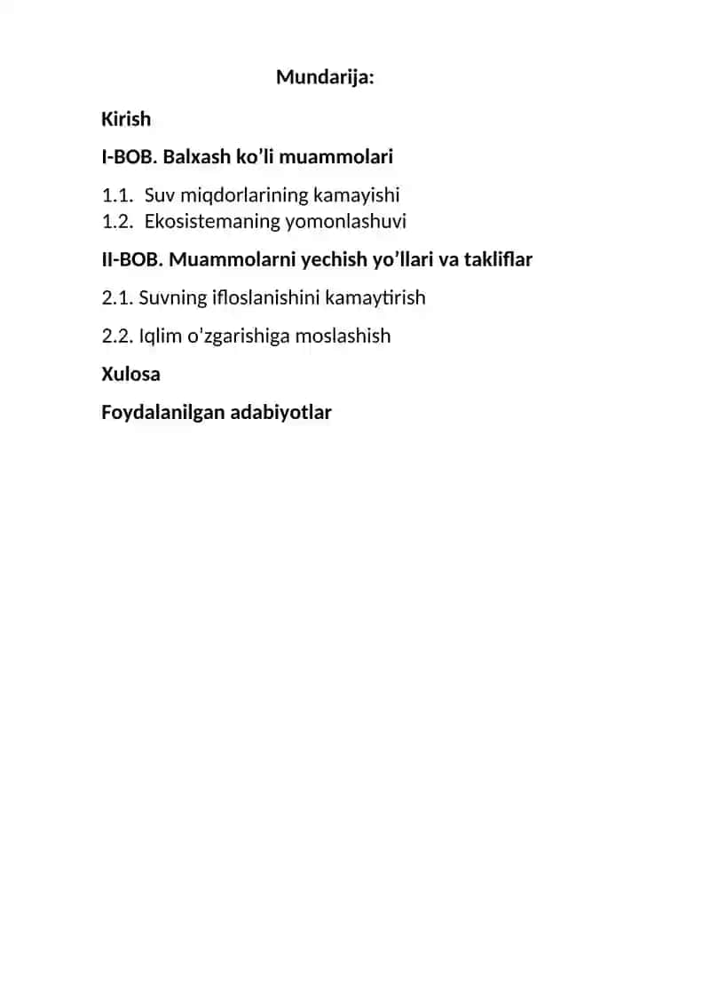 Balxash ko’li muammosi va uning yechimi 2