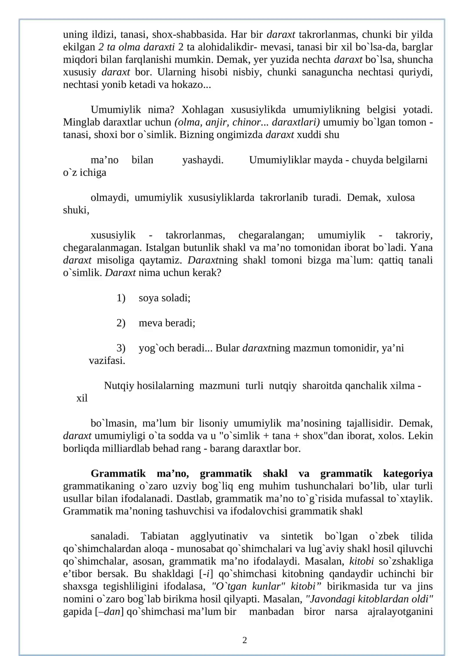 Grammatika. Morfologiya 2