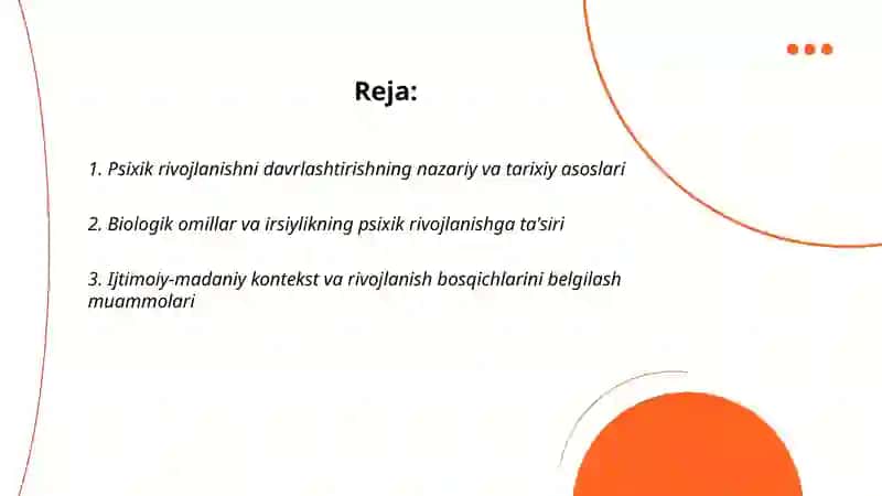 Psixik rivojlanish va uni davrlashtirish muamosi 2