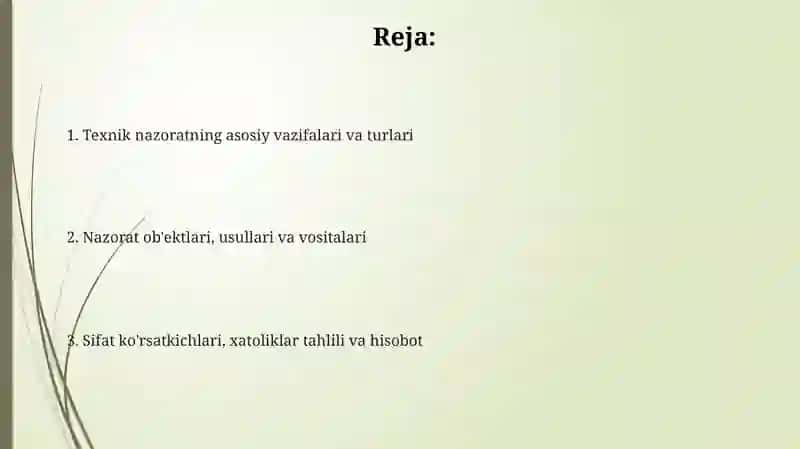 Texnik nazoratning vazifalari va turlari 2
