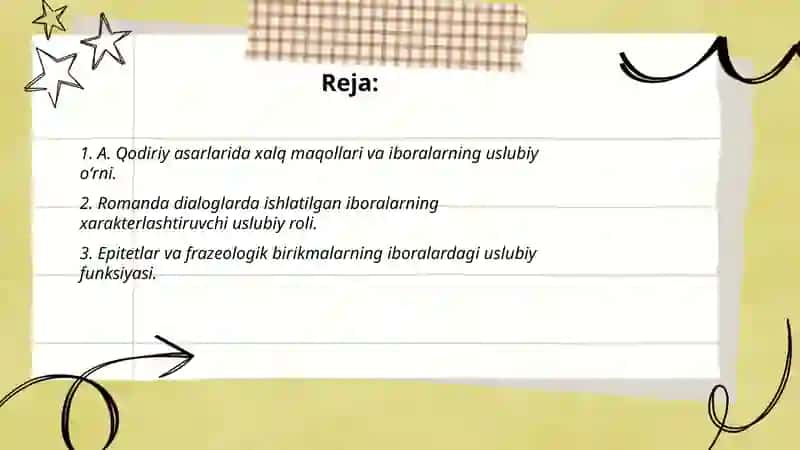 A. Qodiriy asarlarida iboralarning uslubiy oʻrni 2
