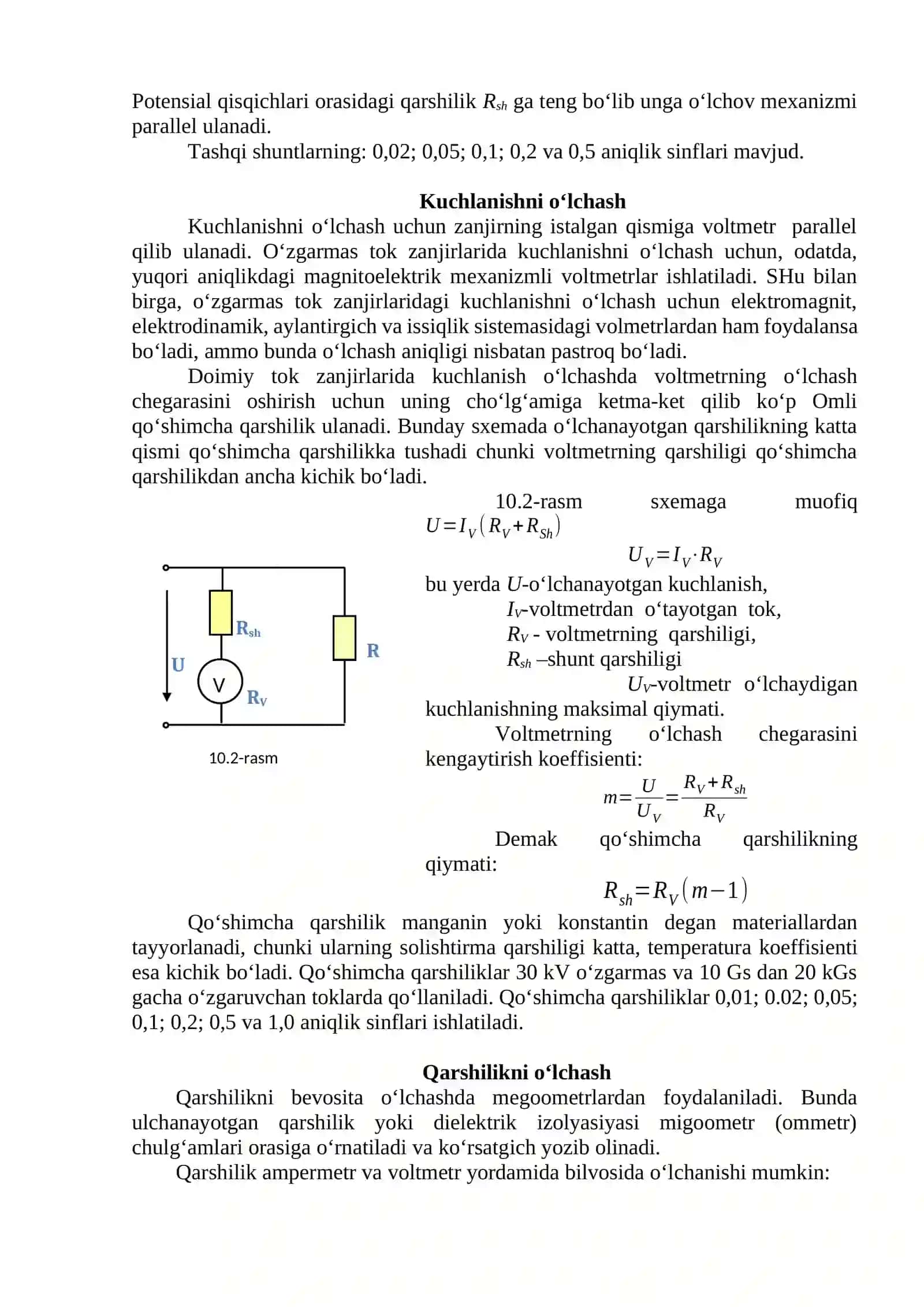 O’zgarmas tok va kuchlanishni o’lchash 2