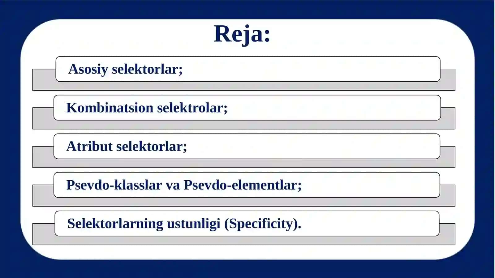 CSS da selektorlar 2