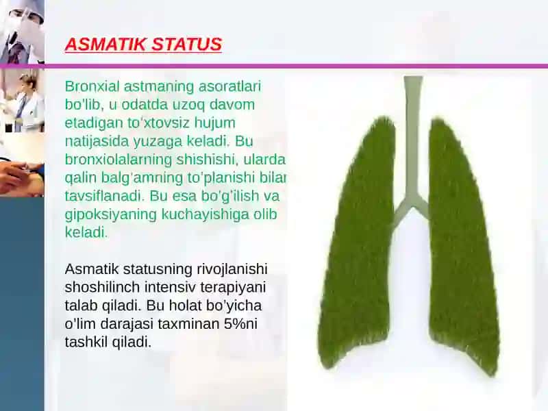 ASMATIK STATUSDA BIRINCHI YORDAM KO’RSATISH ALGORITMI 2
