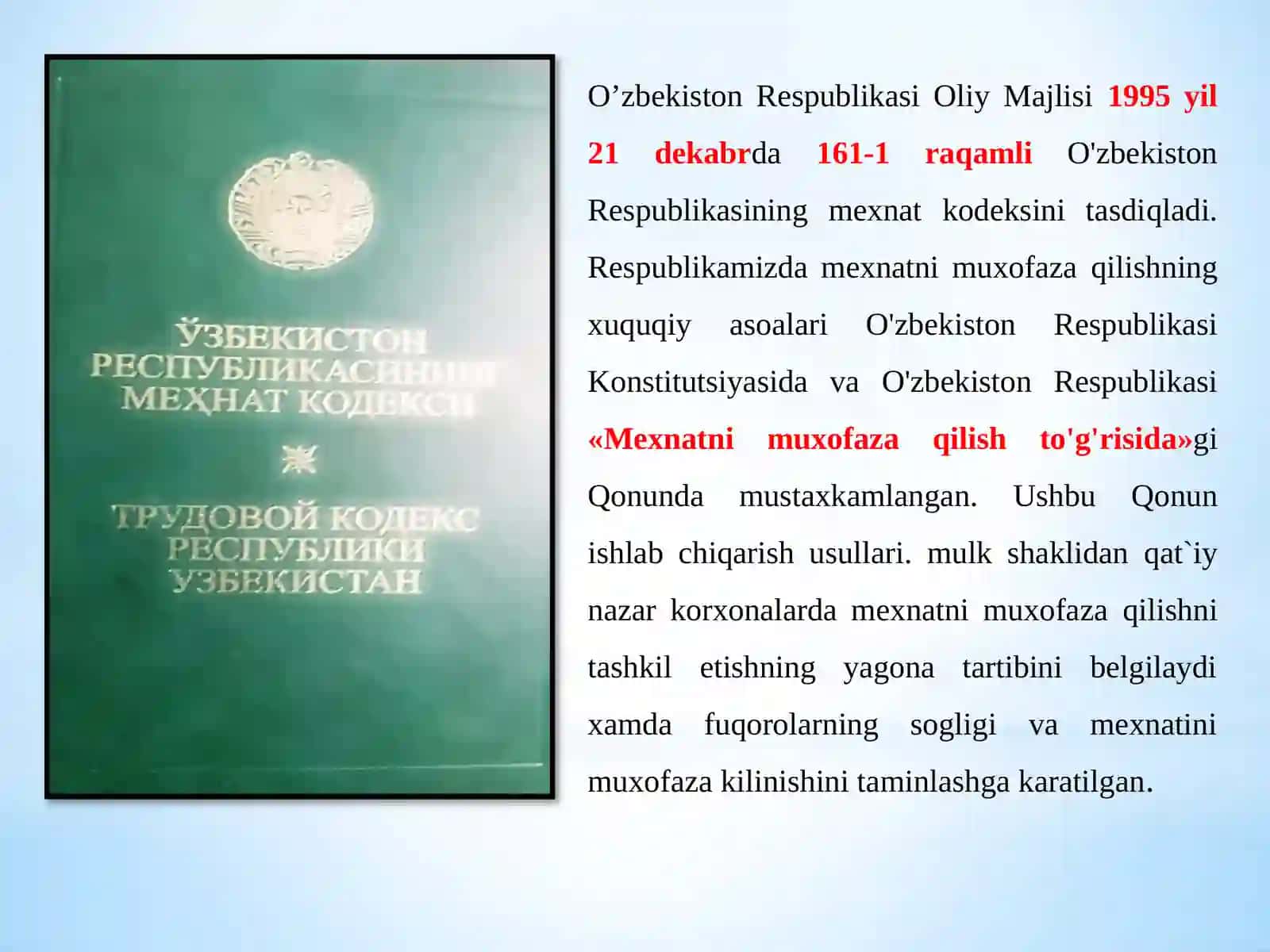 Hayot faoliyati xavfsizligi fanining huquqiy asoslari 2