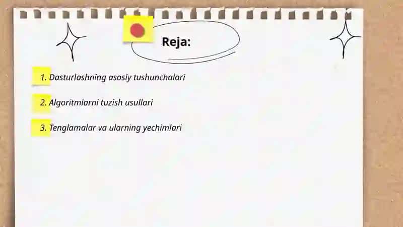 Dasturlashning asosiy tushunchalari 2