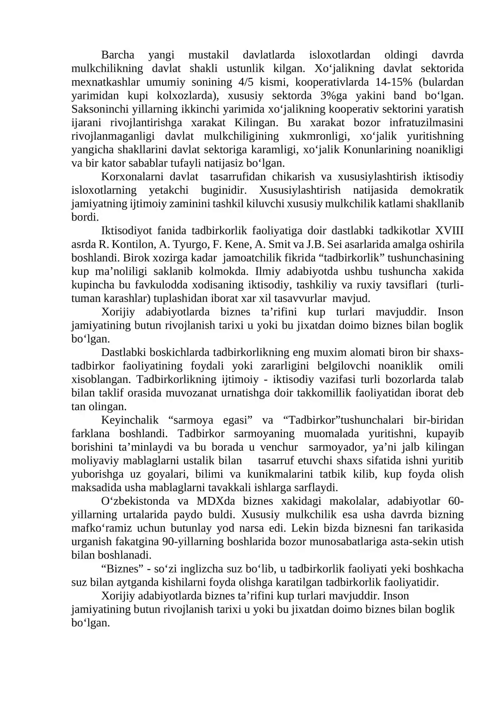 Tadbirkorlikning mohiyati 2