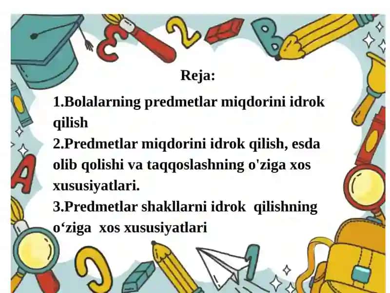 Bolalarni Predmetlar Miqdorini Idrok Qilish 2
