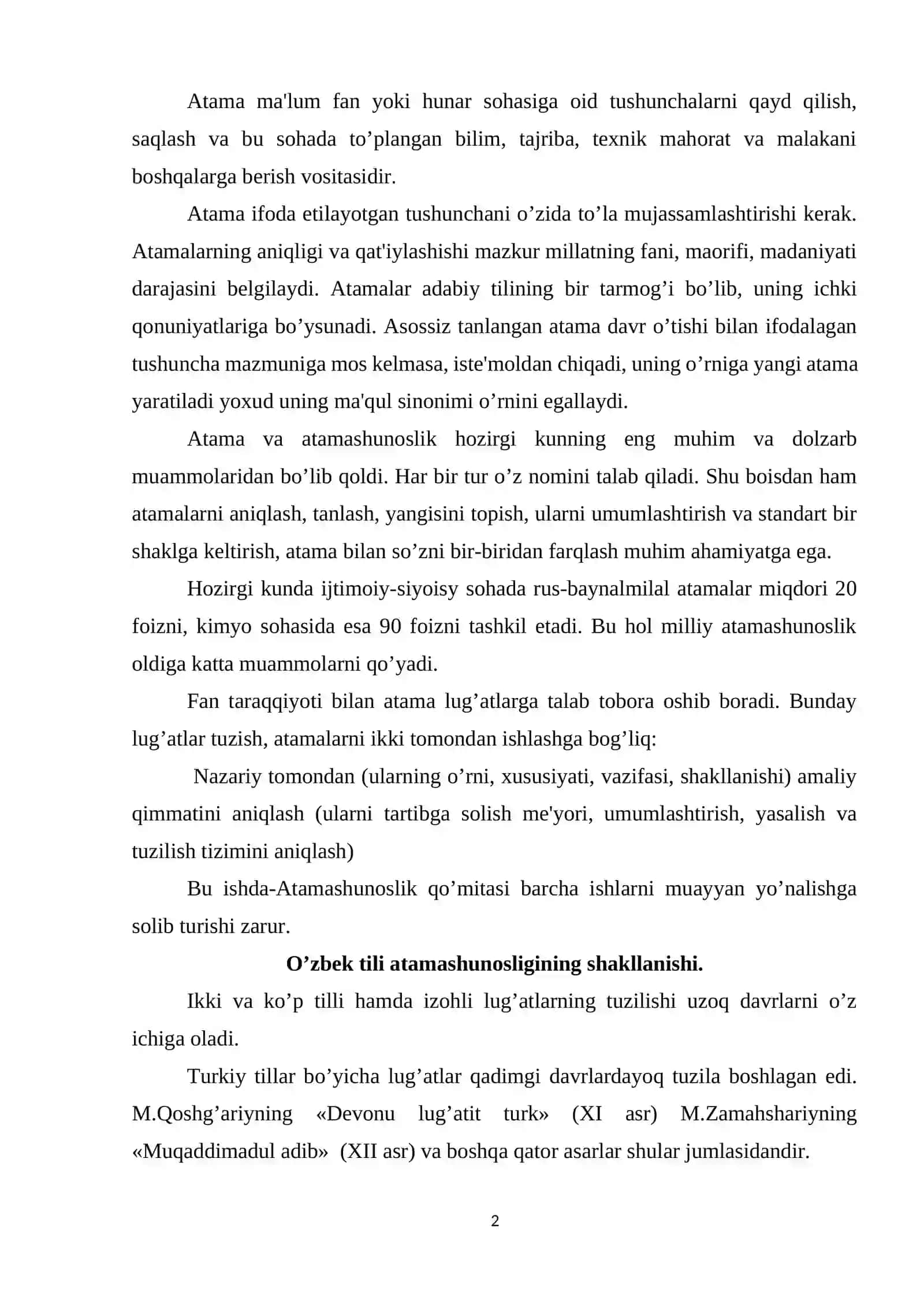 atamalar va ularning vujudga kelishi 2