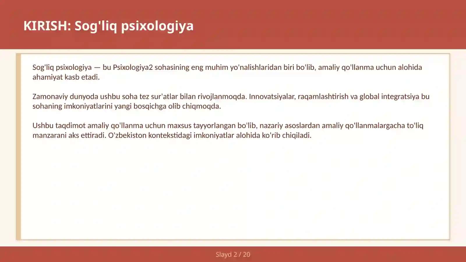 SOG'LIQ PSIXOLOGIYA 2