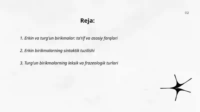 Erkin va turg'un birikmalar 2